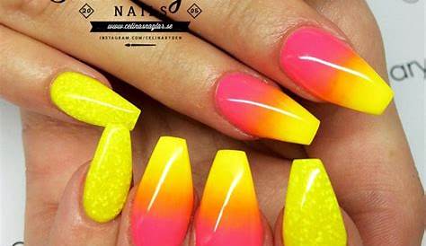 Pink Yellow Nails !