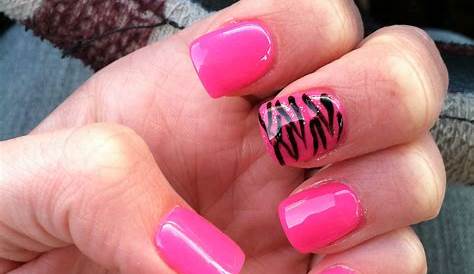 Pink glitter acrylic zebra nails Zebra nails, Cute nails, Nails