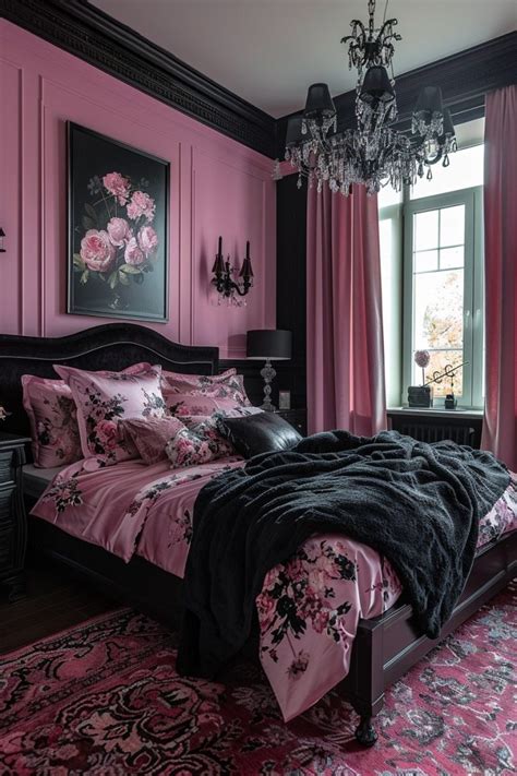 Pink and Black Bedroom Patterns