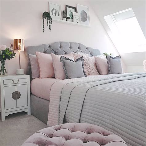 Blush pink walls Grey bedroom decor, Bedroom inspiration