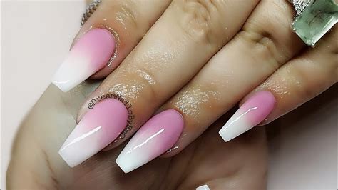 Pink And White Ombre Nails Tutorial