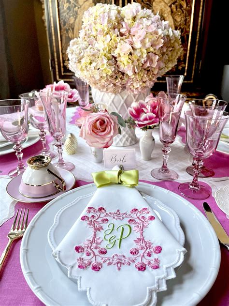 Pink And White Table Settings