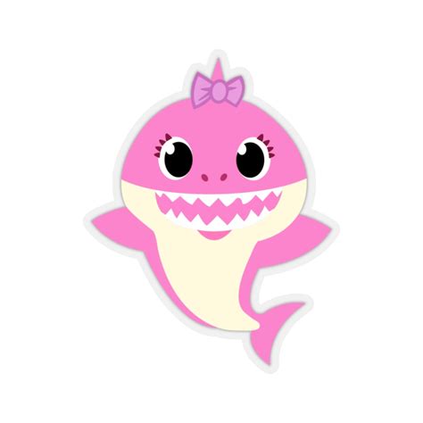pink baby shark with bow png