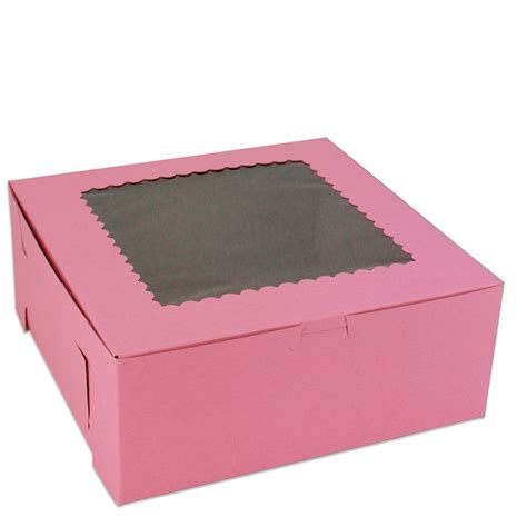 pink bakery boxes with window