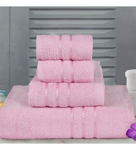 pink bath towels sets