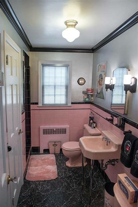 Pink Black And White Bathroom