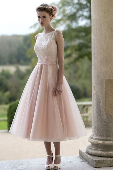 Pink Bridesmaid Dresses Tea Length