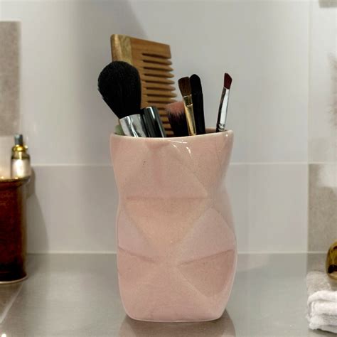 Pink Ceramic Toothbrush Holder