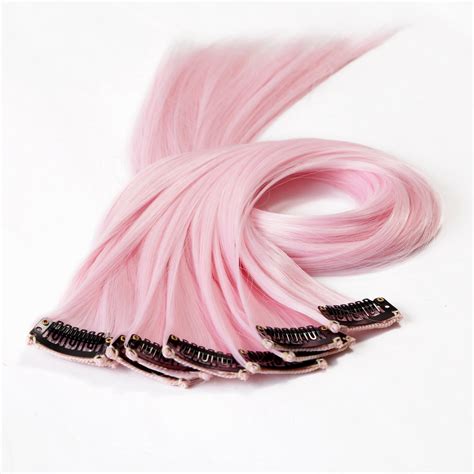 Pink Hair Extensions Hot Hot Pink Clip In Streaks accents hi lite