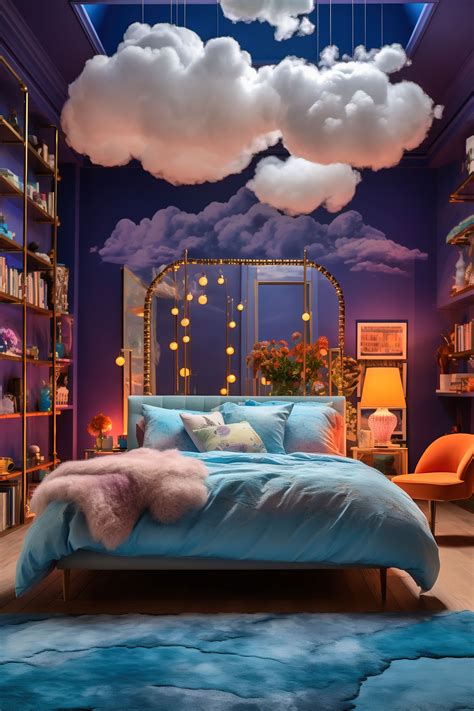 pink cloud theme bedroom