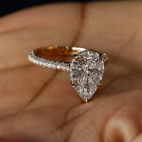 pink diamond pear shaped engagement rings