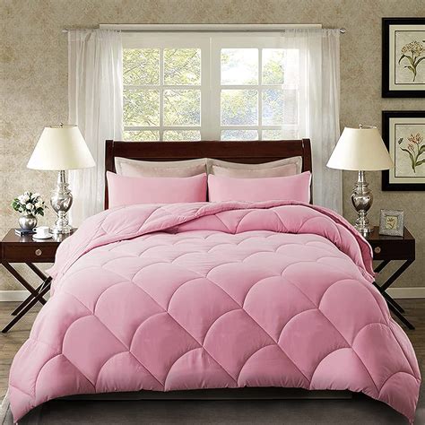 Pink Down Comforter Set