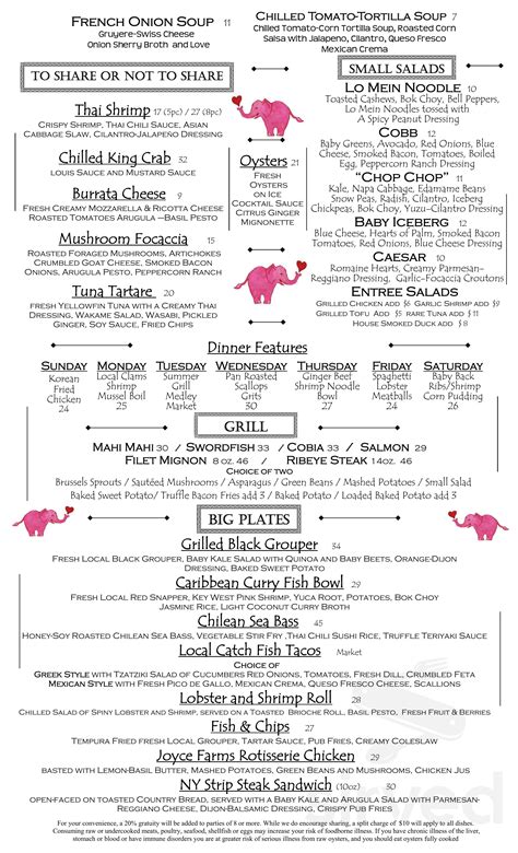 pink elephant menu boca grande