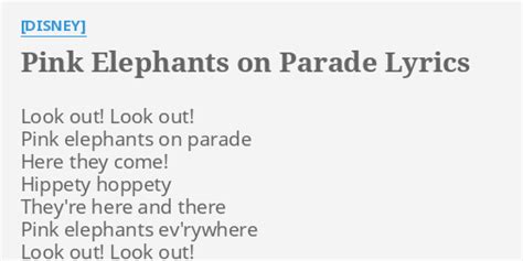 pink elephants on parade lyrics
