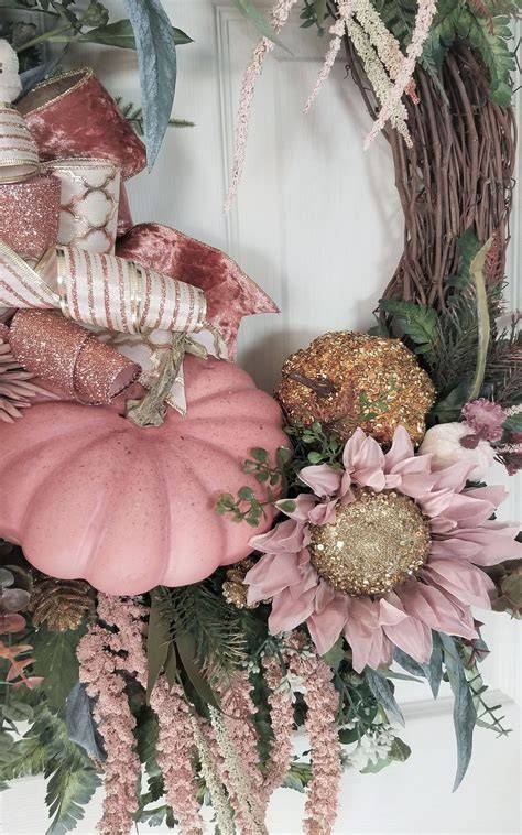 pink fall wreath