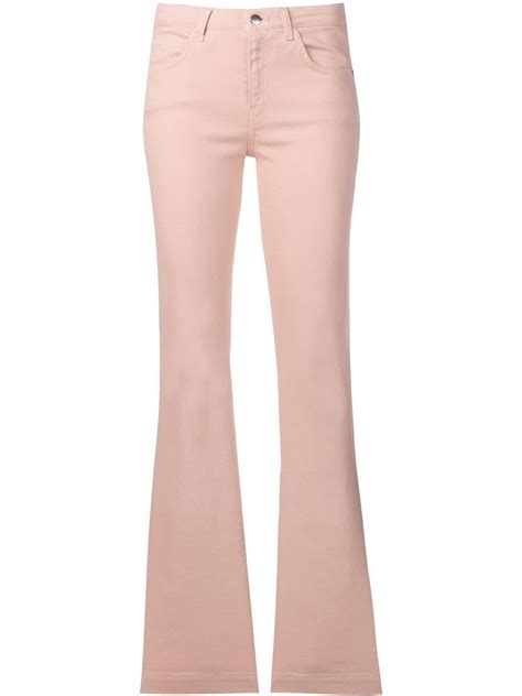 pink flared jeans