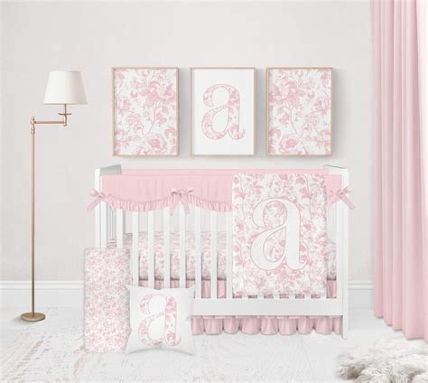 Pink Floral Crib Bedding