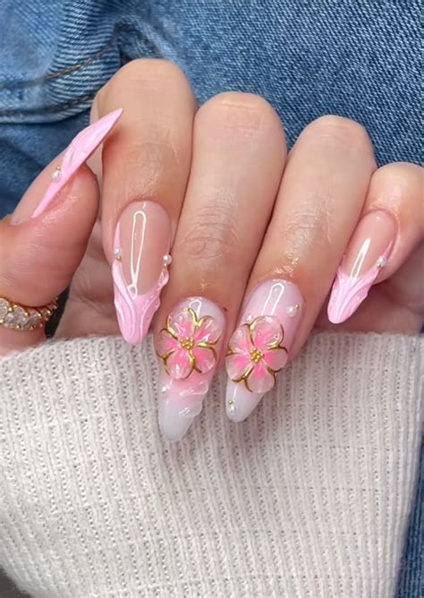 Pink Flower Nails Trends 2023
