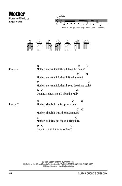 pink floyd mother chords