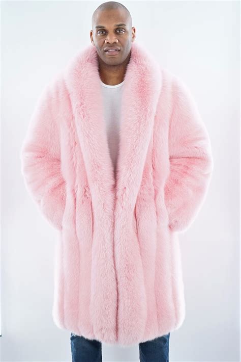 pink fur jacket men