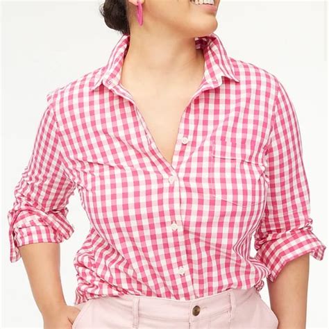 Pink Gingham Button Down Shirt