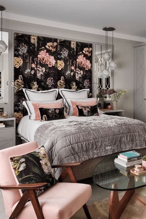 Pink Grey Patterns Bedroom