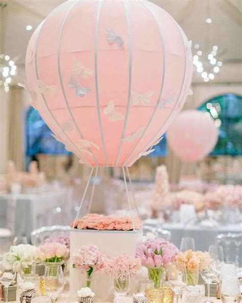 pink hot air balloon baby shower