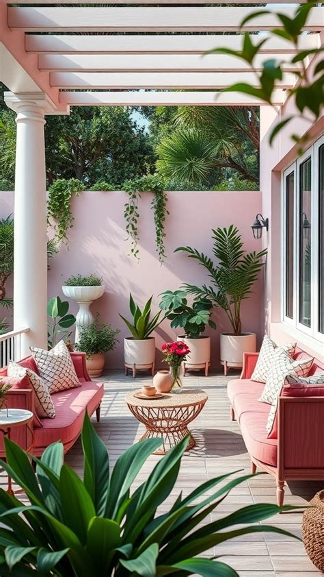 pink patio Patio, Room divider, Windows