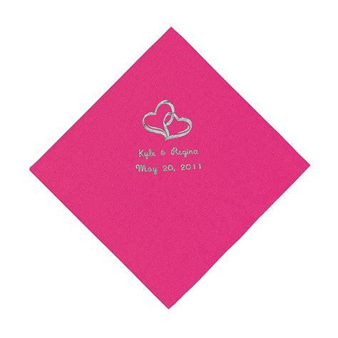 pink personalized napkins with logo