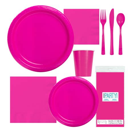 pink plates and napkins