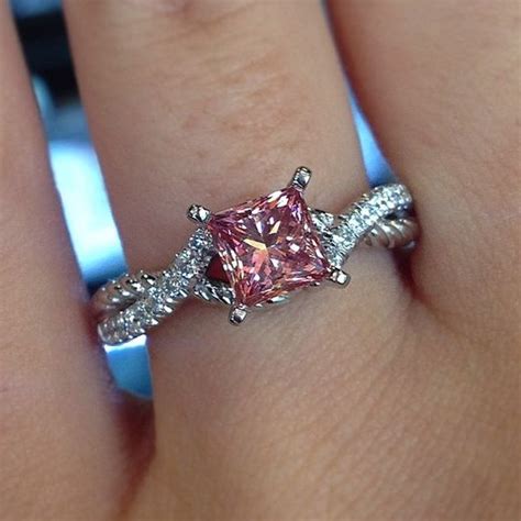 pink princess cut diamond engagement rings