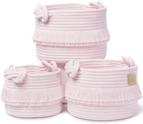 Pink Rope Storage Baskets