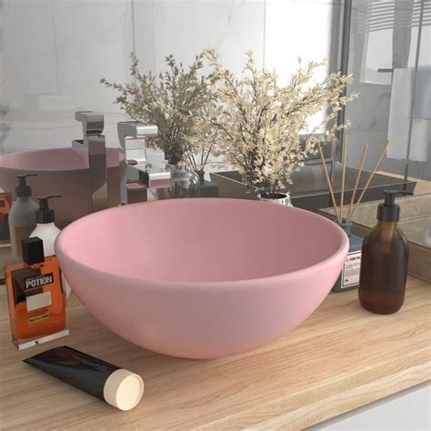 Pink Round Bathroom Basin