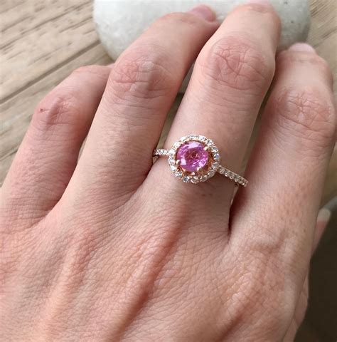 pink sapphire gold engagement rings