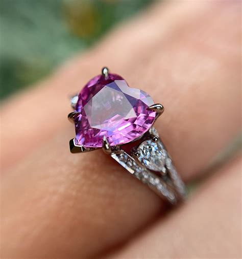 pink sapphire rings white gold vintage