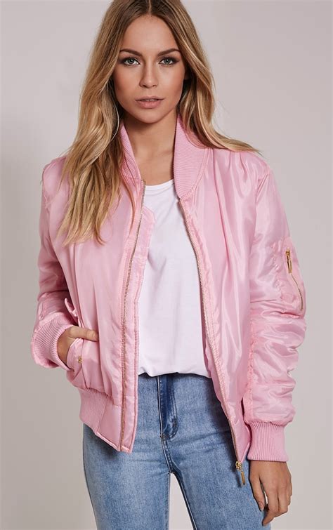 pink silk bomber jacket