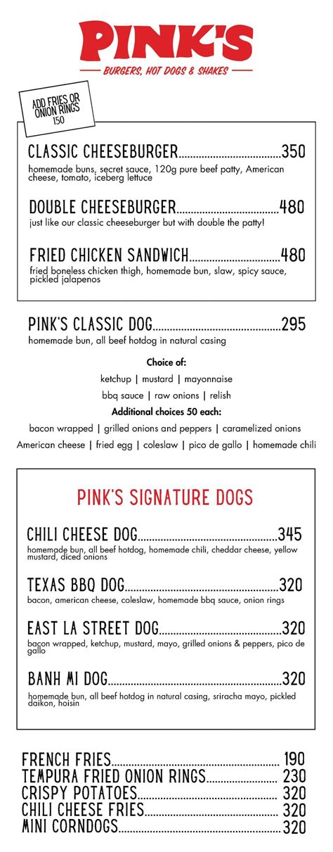 Discover the Best Picks on Pinks Menu for a Flavorful Surprise