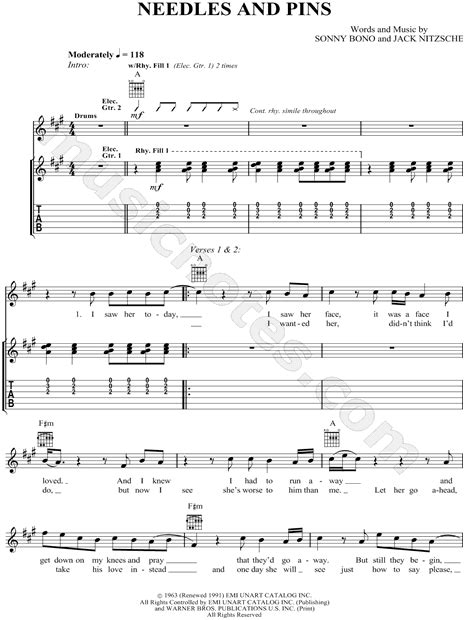 Pins And Needles Guitar Tab