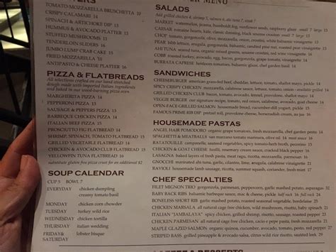 Pinstripes Pinecrest Menu