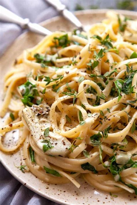 Creamy Pesto Spinach Artichoke Pasta