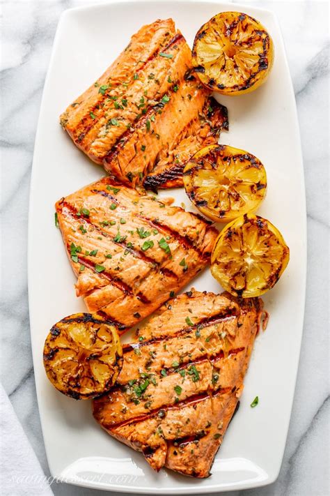 Grilled Salmon with Lemon Herb Butter