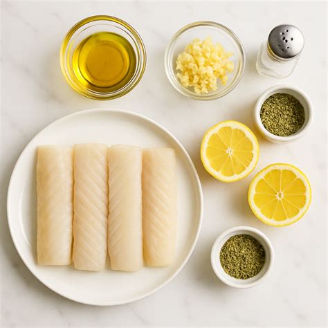 Ingredients for Baked Lemon Herb Cod