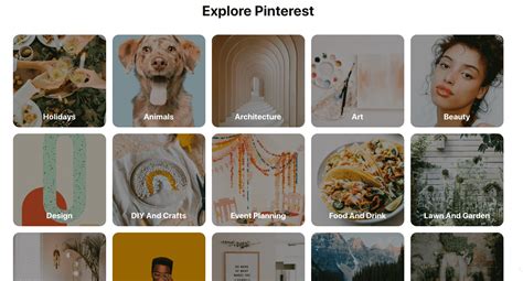 pinterest search categories by theme