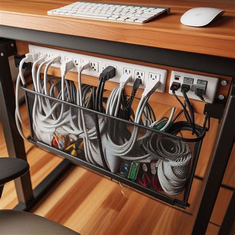 Desk with Built-in Cable Management