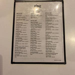 Pinz Kingston Menu