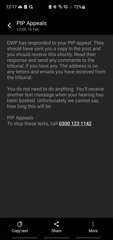 pip appeal dwp response