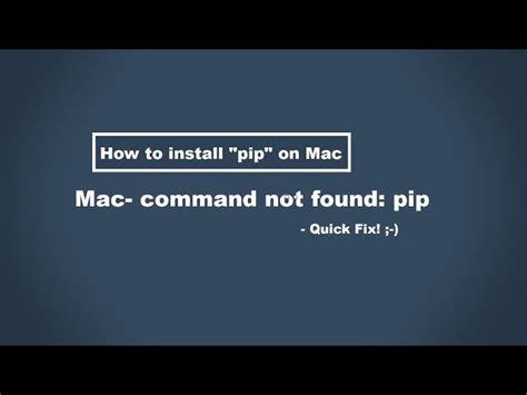 pip command is not working on mac