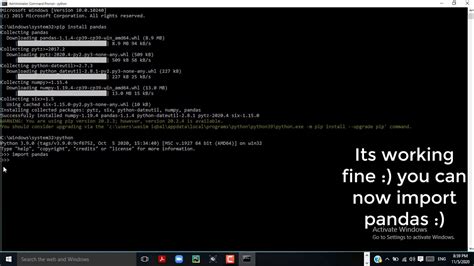 pip install pandas command