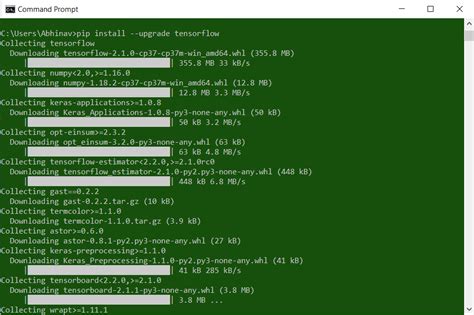 pip install tensorflow