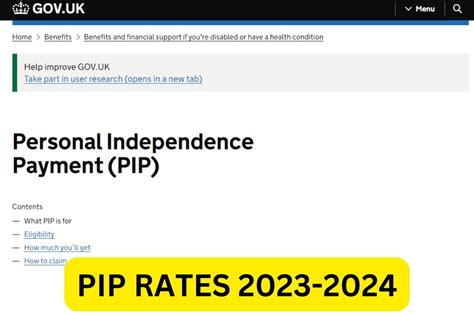pip payments 2023 rates